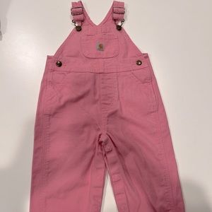 pink Carhartt overalls: 18mo